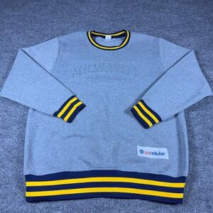 Milwaukee Brewers US Cellular Crewneck Sweatshirt Medium Embossed Logo